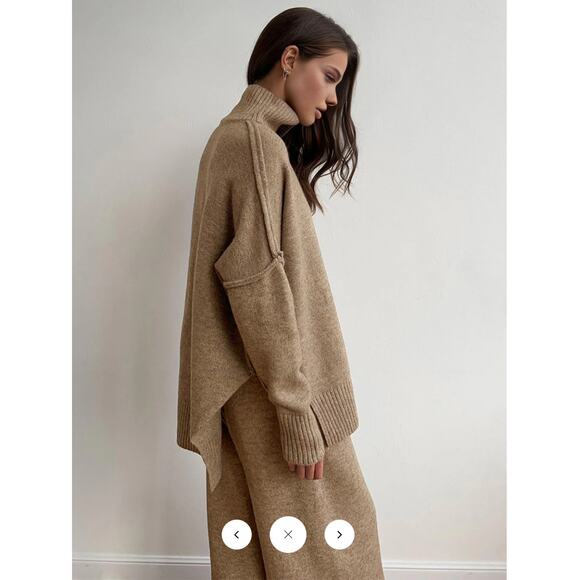 Commense Plain Turtleneck Knit Pants Set Sz XL - Picture 5 of 7